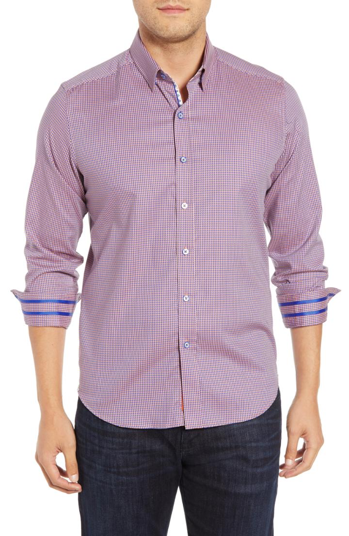 Men's Robert Graham Logan's Circle Tailored Fit Sport Shirt - Purple