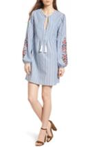Women's Speechless Embroidered Babydoll Dress - Blue