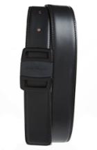 Men's Salvatore Ferragamo Vara Buckle Leather Belt - Black