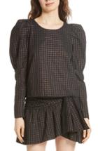 Women's Mes Demoiselles Colveig Metallic Check Top Us / 44 Fr - Black