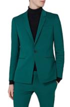 Men's Topman Ultra Skinny Fit Suit Jacket 32 - Blue/green
