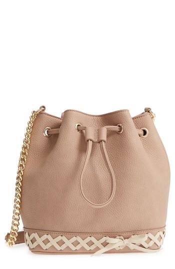 Jules Kae Veronica Faux Leather Bucket Bag - Beige