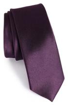 Men's The Tie Bar Solid Silk Skinny Tie, Size - Purple