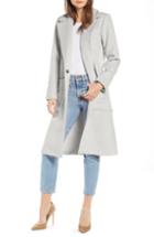 Women's Something Navy Patch Pocket Coat, Size - Grey