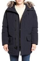 Men's Michael Kors Faux Fur Trim Down & Feather Fill Snorkel Parka - Blue