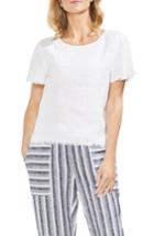 Women's Vince Camuto Frayed Edge Linen Tee - White