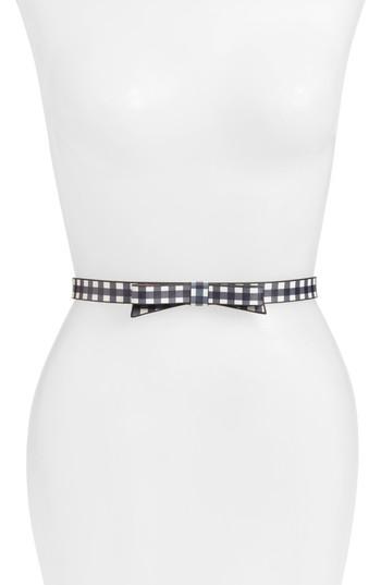 Women's Kate Spade New York Gingham Leather Belt - Rich Navy