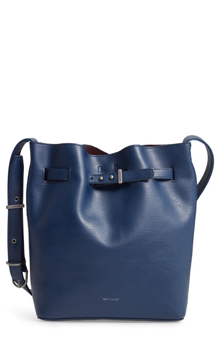 Matt & Nat Lexi Faux Leather Bucket Bag - Blue