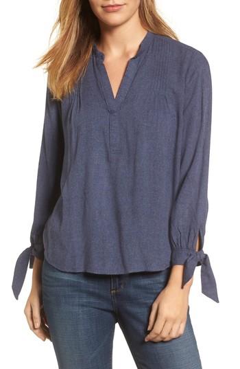 Women's Lucky Brand Tie Sleeve Top - Blue