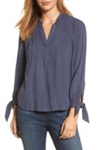 Women's Lucky Brand Tie Sleeve Top - Blue
