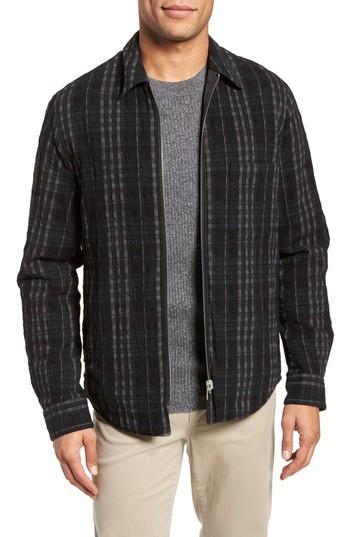 Men's Theory Wooly Reversible Zip Front Shirt Jacket - Black