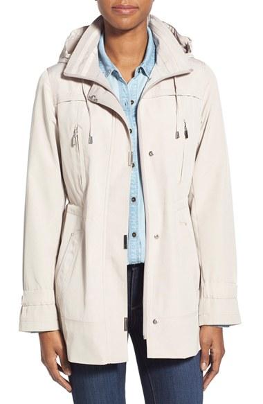 Women's Gallery Two-tone Silk Look Anorak - Beige
