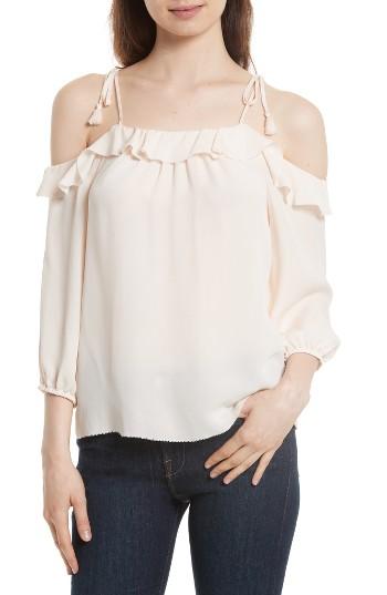 Women's Joie Eukene Silk Cold Shoulder Top - White