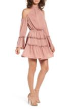 Women's The Fifth Label Banjo Ruffle Cold Shoulder Dress - Pink