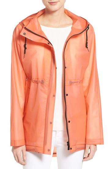Women's Hunter 'original Smock' Hooded Drawstring Waterproof Jacket - Pink