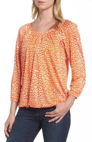 Women's Michael Michael Kors Cheetah Print Peasant Top - Orange