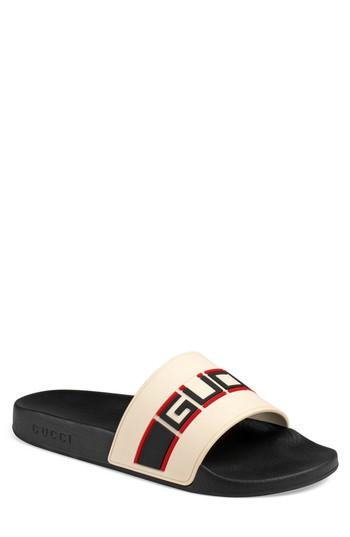 Men's Gucci Pursuit Sega Logo Sport Slide Us / 5uk - White