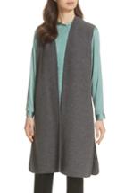 Women's Eileen Fisher Long Merino Wool Vest, Size - Grey