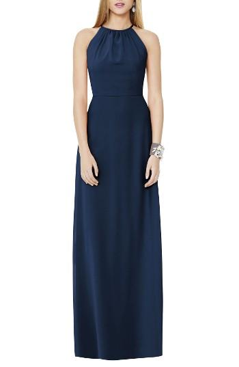 Women's Social Bridesmaids Matte Chiffon Gown - Blue