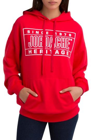 Women's Jordache Kristin Logo Hoodie - Red