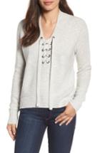 Women's Lucky Brand Lace-up Sweater - Grey