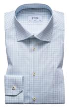 Men's Eton Slim Fit Check Dress Shirt - Green