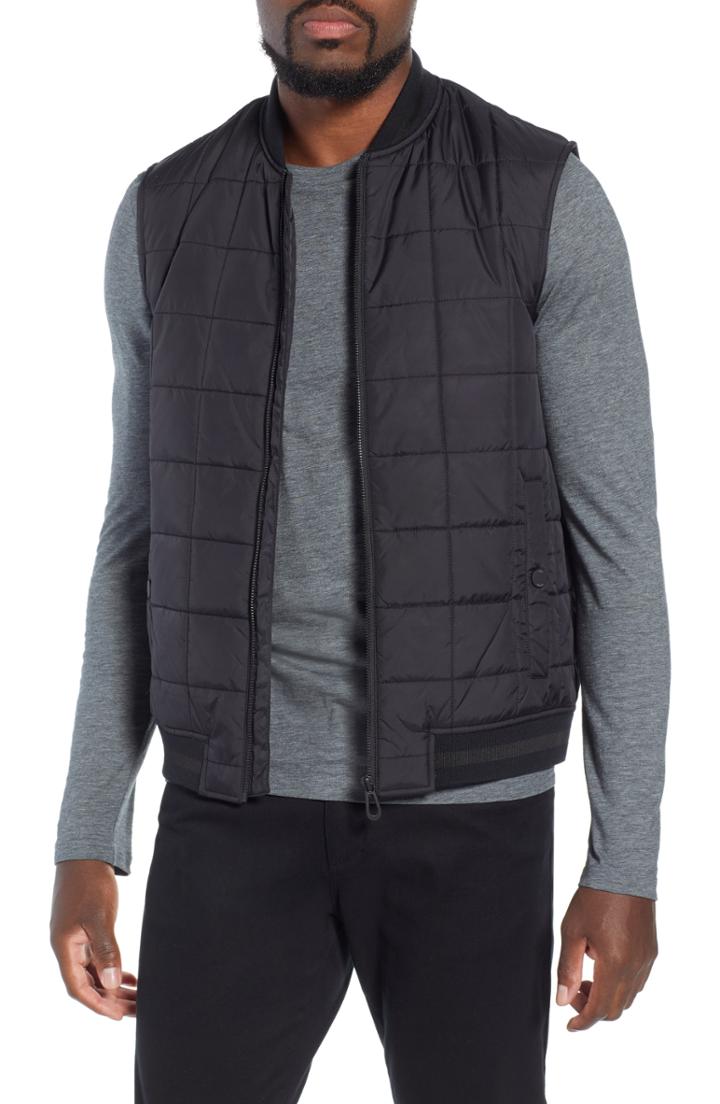 Men's Ted Baker London Oakcake Slim Quilted Gilet (m) - Black