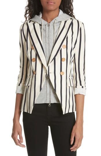 Women's Veronica Beard Empire Stripe Dickey Jacket - White