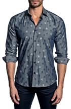 Men's Jared Lang Trim Fit Flower Print Sport Shirt - Blue