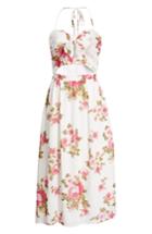 Women's Wayf Floral Print Halter Midi Dress, Size - Ivory