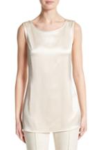 Women's St. John Collection Satin Shell, Size - Ivory