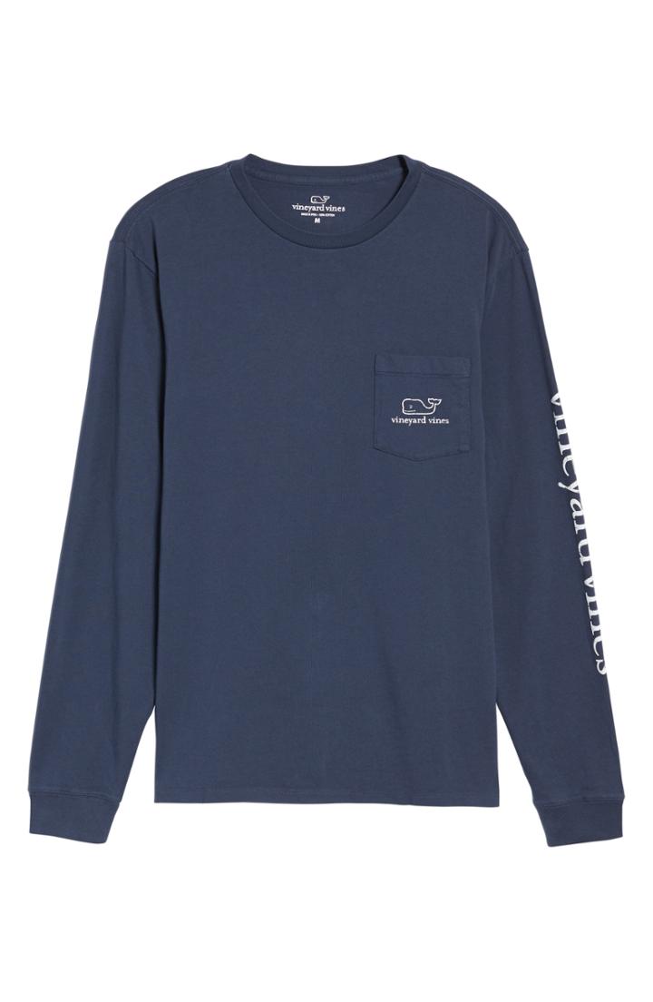 Men's Vineyard Vines Vintage Long Sleeve Pocket T-shirt - Blue