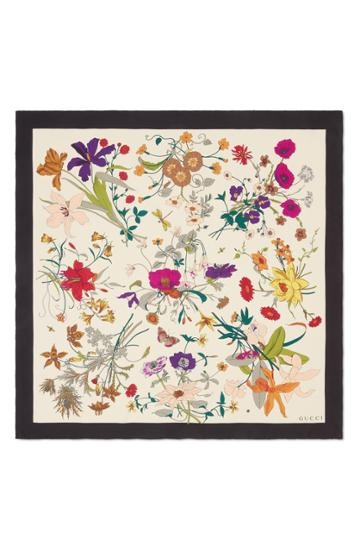 Women's Gucci Flora Gothic Silk Scarf