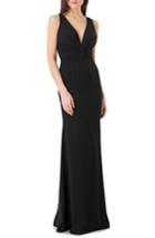 Women's Js Collections Back Cutout Crepe Gown - Black