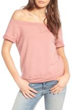 Women's Treasure & Bond Off The Shoulder Sweatshirt, Size - Pink