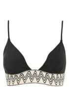 Women's Topshop Zigzag Trim Triangle Bikini Top Us (fits Like 0) - Black