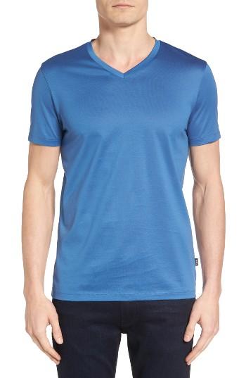 Men's Boss Slim Fit V-neck T-shirt - Blue