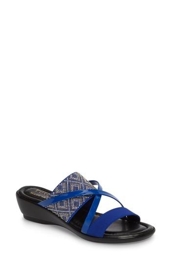 Women's Tuscany By Easy Street Palazzo Sandal N - Blue
