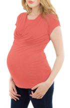 Women's Nurture-elle Cowl Neck Nursing Top - Coral