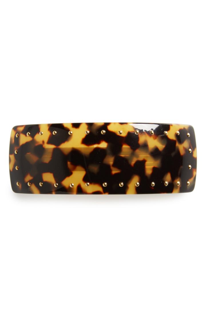 France Luxe Studded Rectangle Volume Barrette