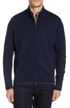 Men's Thomas Dean Merino Blend Full Zip Cardigan, Size - Blue
