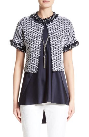 Women's St. John Collection Aadi Tweed Knit Jacket, Size - Blue