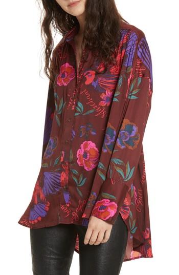 Women's Free People Silky Nights Blouse - Burgundy
