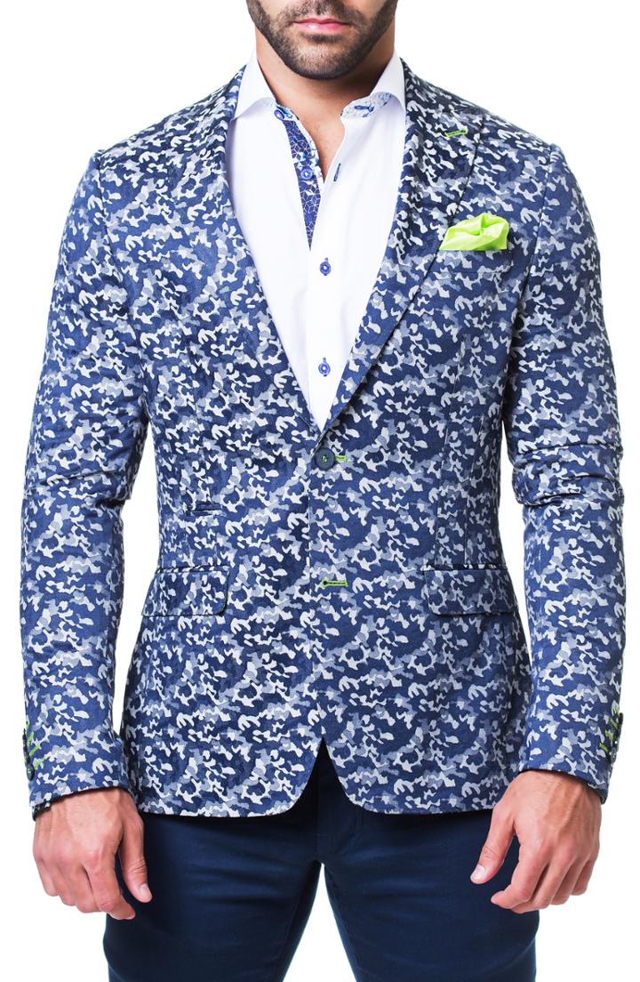 Men's Maceoo Camo Blazer - Grey