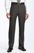 Men's Zanella 'todd' Flat Front Trousers - Grey