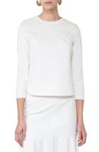 Women's Akris Punto Pom Embellished Jersey Top - White