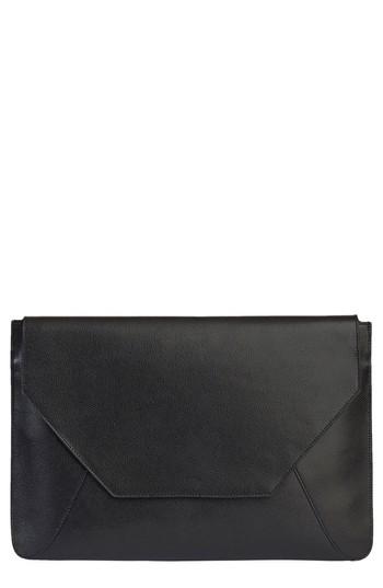 Senreve Pebbled Leather Envelope Clutch - Black