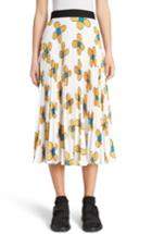 Women's Christopher Kane Flower Print Midi Skirt Us / 44 It - Orange