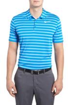 Men's Nike Golf Stripe Polo, Size - Blue