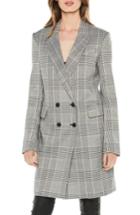 Women's Bardot Plaid Coat - Grey